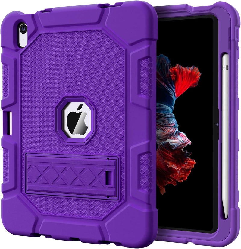 Azzsy Case for iPad (A16) 11th Generation 11 Inch 2025 / iPad 10th Generation 10.9 Inch 2022, [Built-in Pencil Holder] Heavy Duty Shockproof Rugged Protective Case, Purple - Image 1
